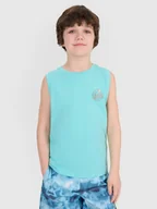 Koszulki i topy damskie - 4F Tank top regular z nadrukiem chłopięcy 4FJWSS25TSLEM162-47S Zielony Roz. 164 - miniaturka - grafika 1