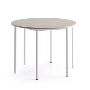 Biurko SONITUS PLUS, Ø1200x900 mm, popielaty laminat, bialy - Meble do szkół i przedszkoli - miniaturka - grafika 1