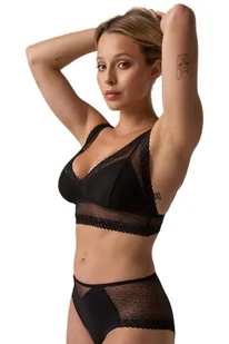 Figi damskie z tiulowym akcentem i koronkowym tyłem 212 czarne XL - Majtki damskie - miniaturka - grafika 1