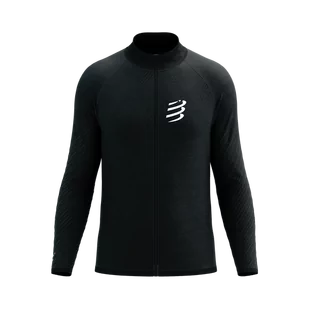 COMPRESSPORT Bluza biegowa męska SEAMLESS ZIP SWEATSHIRT black melange - Bluzy sportowe męskie - miniaturka - grafika 1