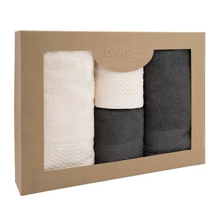 Zestaw 4 ręczników Solano Krem + Ciemny Popiel Darymex - Ręczniki - miniaturka - grafika 1