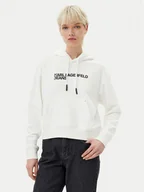 Bluzy damskie - Karl Lagerfeld Jeans Bluza A2W20053 Biały Regular Fit - miniaturka - grafika 1