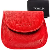 Etui na klucze - Skórzane etui na klucze 4U CAVALDI czerwone małe na zatrzask portfelik rfid bilonówka - miniaturka - grafika 1