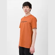 Koszulki męskie - T-shirt 4F 4FWSS24TTSHM1156 81S brązowy XXL - miniaturka - grafika 1