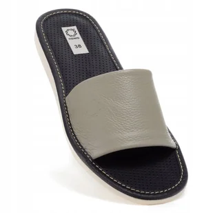 Kapcie Damskie Domowe Klapki Skóra Naturalna Polskie - Rozm. 38 - Kapcie damskie Kapcie Damskie Domowe Klapki Skóra Naturalna Polskie - Rozm. 38 - Kapcie damskie - miniaturka - grafika 1