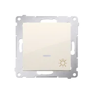 Wyłączniki światła i elektryczne - Kontakt KONTAKT_SIMON Przycisk zwierny światło z podświetleniem SIMON 54 Kremowy DS1AL.01/41 - miniaturka - grafika 1