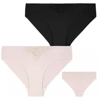Majtki damskie - 2X FIGI MAJTKI DAMSKIE WYKOŃCZONE KORONKĄ BIKINI BAWEŁNIANE MORAJ S - miniaturka - grafika 1