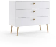 Komody - Komoda LEBEL 2 z szufladami 100cm biała mat MELIMEBLE - miniaturka - grafika 1