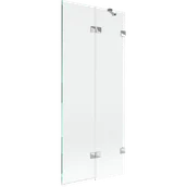 Parawany nawannowe - Mexen Lunar parawan nawannowy 2-skrzydłowy prawy 80 x 150 cm, transparent, chrom - 897-080-100-01-00-P - miniaturka - grafika 1