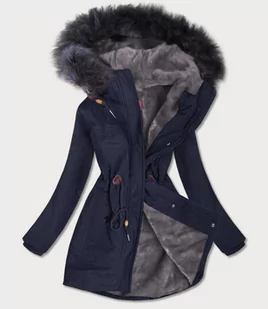 WODOODPORNA PARKA DAMSKA NA FUTERKU GRANATOWA (M-933) - LHD - Kurtki damskie - miniaturka - grafika 1