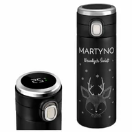 Kubki termiczne - Kubek termiczny termos czarny z wyświetlaczem LED i grawerem dla - miniaturka - grafika 1