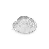Tace i patery - Patera Dekoracyjna Z Wytłoczeniami Liść Kalina 16X16X2 Srebrna - miniaturka - grafika 1