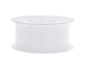 PartyDeco Tasiemka szyfonowa, biała, 38 mm / 25 m TSZF38-008 - Pasmanteria - miniaturka - grafika 1