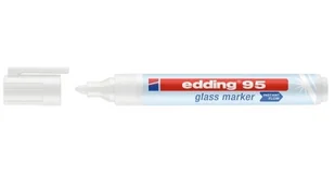 Marker do powierzchni szklanych E-95 EDDING, 1,5-3 mm, biały - Markery do tablic - miniaturka - grafika 1