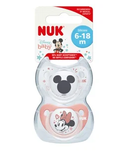 NUK NUK Smoczek Uspakajający 6-18M ""2"" DISNEY  MINNIE SILIKON 2szt. 736205B - Smoczki uspokajające - miniaturka - grafika 1