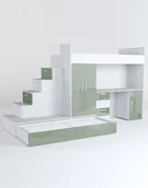 Krzesełka i taborety dla dzieci - Meblościanka Raj 5 połysk - pokój dziecięcy, młodzieżowy z materacem i stelażem zielony - miniaturka - grafika 1