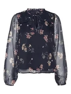 Bluzki damskie - VERO MODA Damska bluzka Vmmilla Ls Top WVN Ga Noos, Navy Blazer/Aop: sallie, XXL - miniaturka - grafika 1