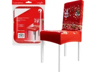 Ozdoby bożonarodzeniowe - Pokrowiec Na Krzesło Elastyczny Świąteczny Boże Narodzenie Mikołaj - miniaturka - grafika 1