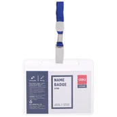 Identyfikatory - Identyfikator poziomy ze smyczą Deli 105x70 mm opakowanie 50 sztuk - miniaturka - grafika 1