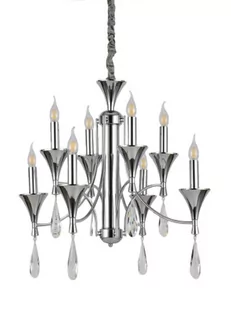 Lumina Deco Deco KLASYCZNA LAMPA WISZĄCA CHROMOWANA LIBERO W8 LDP 1230-8 (CHR) - Lampy sufitowe - miniaturka - grafika 1