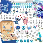 Prace ręczne dla dzieci - ZESTAW KORALIKÓW DO ROBIENIA BRANSOLETEK BIŻUTERII 73 EL STITCH LILO STICH - miniaturka - grafika 1