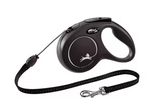Flexi Classic Smycz linkowa, rozm M 5m do 20kg, czarna - Smycze dla psów - miniaturka - grafika 1