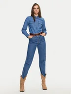 Koszule damskie - Sisley Koszula jeansowa 5FV6LQ028 Niebieski Regular Fit - miniaturka - grafika 1