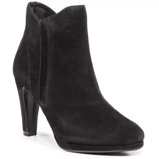 Botki damskie - Caprice Botki 9-25318-25 Black Suede 004 Czarny - grafika 1