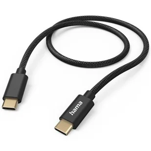Kabel HAMA Ładujący/data Fabric USB-C - USB-C 1.5m Czarny - Kable - miniaturka - grafika 1