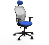Fotele i krzesła biurowe - Krzesło Biurowe z Zagłówkiem Jorquera Piqueras y Crespo 1D036N1 Niebieski - miniaturka - grafika 1