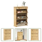 Szafki na buty - The Living Store Szafka na buty Corona 99x32x138 cm lite drewno sosnowe - miniaturka - grafika 1