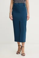 Spódnice - Patrizia Pepe spódnica kolor niebieski midi prosta 8G0515 A498 - miniaturka - grafika 1