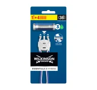 Maszynki do golenia i wkłady - Wilkinson Essentials 3 Hybrid maszynka do golenia dla mężczyzn i 4 wkłady - miniaturka - grafika 1