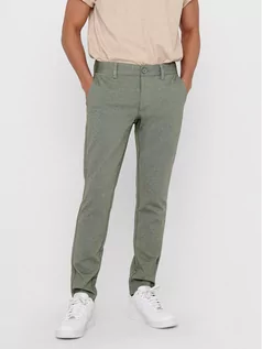 Spodnie męskie - Only & Sons Spodnie materiałowe Mark 22015833 Zielony Regular Fit - grafika 1