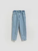 Spodnie i spodenki dla dziewczynek - Reserved - Jeansy paperbag - niebieski - miniaturka - grafika 1