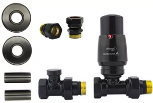 Varioterm Zawór termostatyczny ELEGANT prosty All in One - czarny mat miedziana - CU 15 mm AELGS0224C/FP(Cu) - Zawory i kraniki - miniaturka - grafika 1