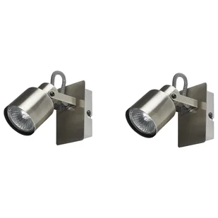Zestaw 2 Lamp Ściennych Metalowych Srebrny Bonte - Lampy ścienne - miniaturka - grafika 1