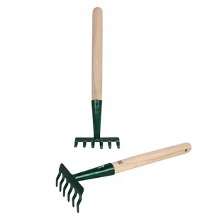 GRABIE GRABKI RĘCZNE stalowe do trawnika liści ogrodowe drewniany trzon - Grabie i motyki GRABIE GRABKI RĘCZNE stalowe do trawnika liści ogrodowe drewniany trzon - Grabie i motyki - miniaturka - grafika 1