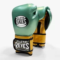 Rękawice bokserskie - Cleto Reyes Rękawice Bokserskie Velcro Sparing Gloves Gold/Green - miniaturka - grafika 1