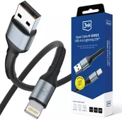 Kable USB - Kabel USB 3MK USB-A - USB-C 2 m Czarno-szary 3MK17773 - miniaturka - grafika 1