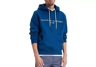 Tommy Hilfiger Męska bluza z kapturem z logo Tommy, Głębokie indygo, M - Bluzy męskie - miniaturka - grafika 1