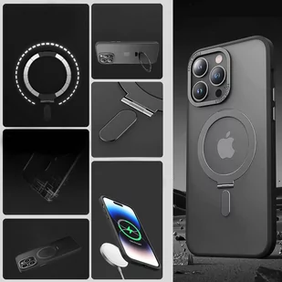 Etui pancerne Alogy Stand Ring Case obudowa ochronna na telefon do MagSafe do Apple iPhone 14 Pro Max Czarne + Szkło - Etui i futerały do telefonów - miniaturka - grafika 3