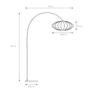 Lucide Lampa łukowa Corina, czarna, E27, 192 cm, tworzywo sztuczne - Lampy stojące - miniaturka - grafika 1