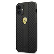 Etui i futerały do telefonów - Ferrari FESNECHCP12SBK iPhone 12 mini 5,4" czarny/black hardcase On Track PU Carbon - miniaturka - grafika 1