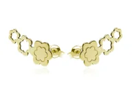 Kolczyki - Kolczyki typu nausznica - Kwiatuszki - 24k złocenie - miniaturka - grafika 1