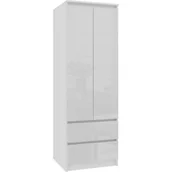 Szafy - FABRYKA MEBLI AKORD SZAFA STAR K60 2 DRZWI 2 SZUFLADY AKRYL BIAŁA WYSOKI POŁYSK SP0PSYSBIA005 - miniaturka - grafika 1