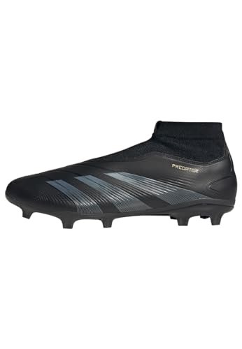 adidas Unisex's Predator24 League buty piłkarskie bez sznurowadeł, Rdzeń, czarny, węglowy, złoty, spotykany, 48 EU