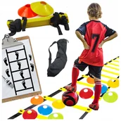 Piłka nożna - PROFESJONALNY ZESTAW PIŁKARSKI DRABINKA TRENINGOWA KOORDYNACYJNA + PACHOŁKI - miniaturka - grafika 1