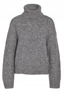 Swetry damskie - NOISY MAY SZARY SWETER Z WEŁNĄ Z GOLFEM I DŁUGIM RĘKAWEM S X_A - miniaturka - grafika 1