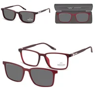 Okulary przeciwsłoneczne - 2w1 - Plusy +2.00 okulary do czytania + nakładka przeciwsłoneczna z polaryzacją CLIP-MRC-3C - miniaturka - grafika 1